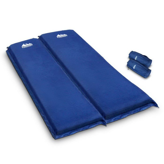 Quick Easy Double Size Self Inflating Mattress Mat 10CM Thick | Camping Bed Navy