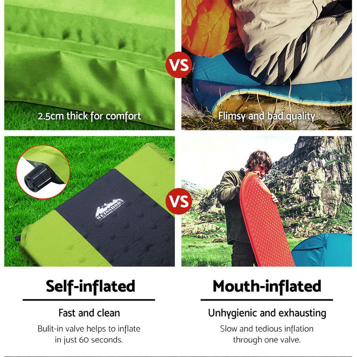 Quick Double Size Self Inflating Mattress Air Bed Mat | Inflatable Beach Bed