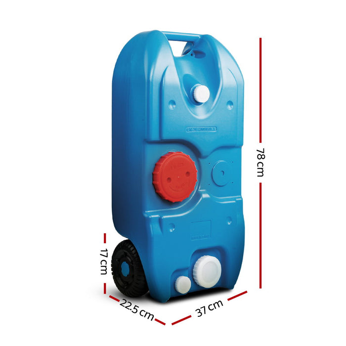 Outdoor 40L Portable Wheel Water Tank | Camping Boating Water Tank - Blue