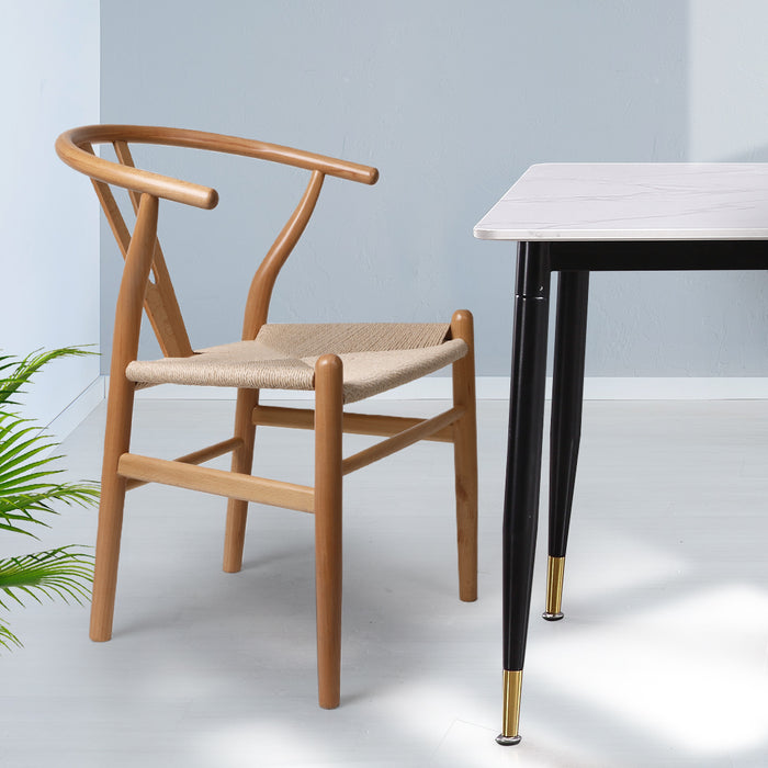 Set of 2 Dining Chairs | Clasiko Retro Kitchen Wood Dining Chair in Oak