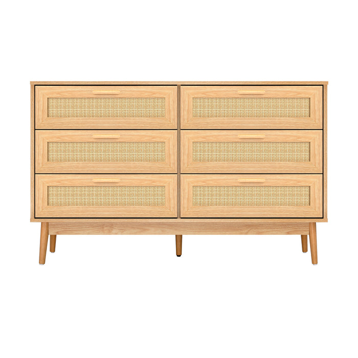 Centrum Rattan 6 Chest of Drawers Tallboy Cabinet | Storage Dresser Unit by Oikiture