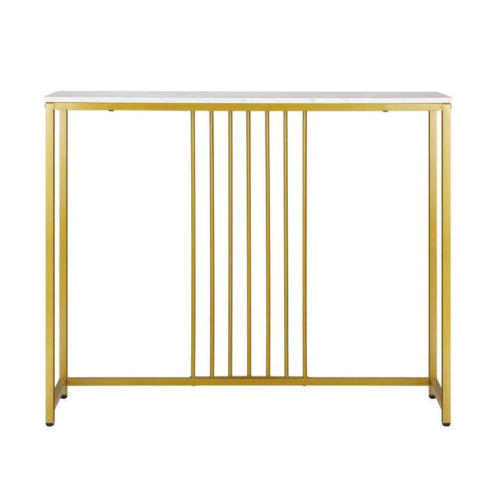 Imporium Marble Effect Top Console Table | White and Gold Hallway Entry Table
