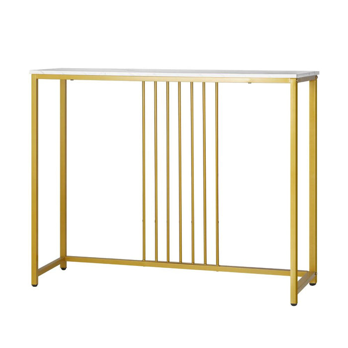 Imporium Marble Effect Top Console Table | White and Gold Hallway Entry Table