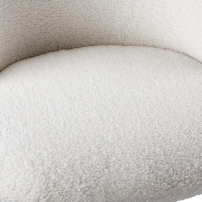 Set of Two Teddy Boucle Miami Dining Room Chairs in White | Sherpa Feel Plush Modern Accent Chairs | 2 Designs