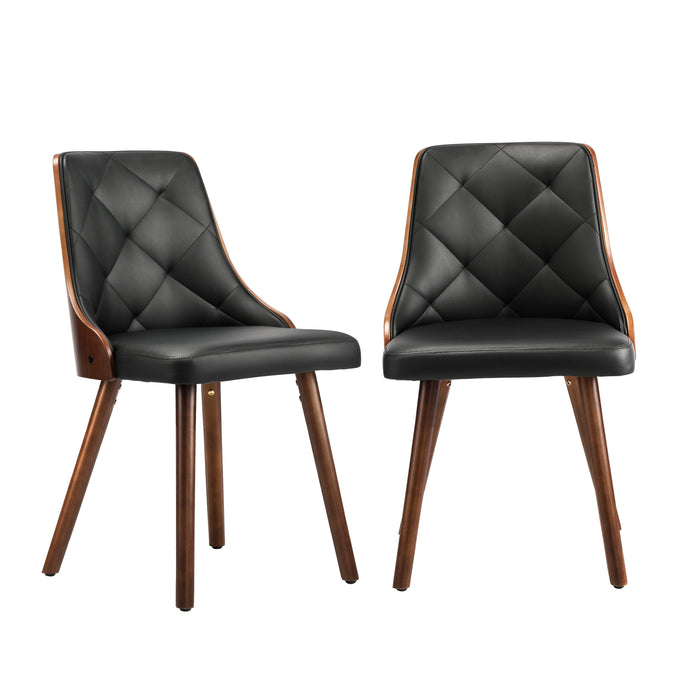 Set of 2 Gianni Deluxe Padded Dining Room Chairs | Wooden Back Padded Modern Dining Chairs by Oikiture | 3 Colours