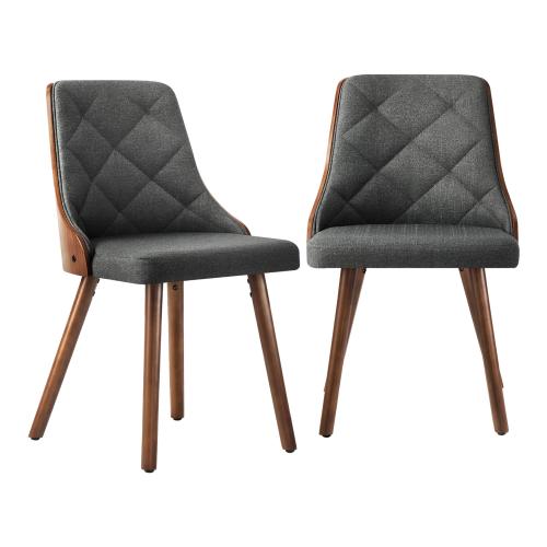 Set of 2 Gianni Deluxe Padded Dining Room Chairs | Wooden Back Padded Modern Dining Chairs by Oikiture | 3 Colours