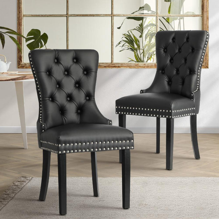 Set of Two Amelia Velet Soft Tufted Dining Chairs | Premium Plush Dining Chairs | 3 Colours