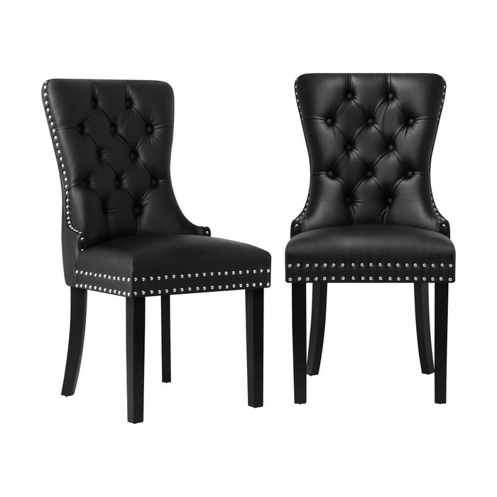 Set of Two Amelia Velet Soft Tufted Dining Chairs | Premium Plush Dining Chairs | 3 Colours