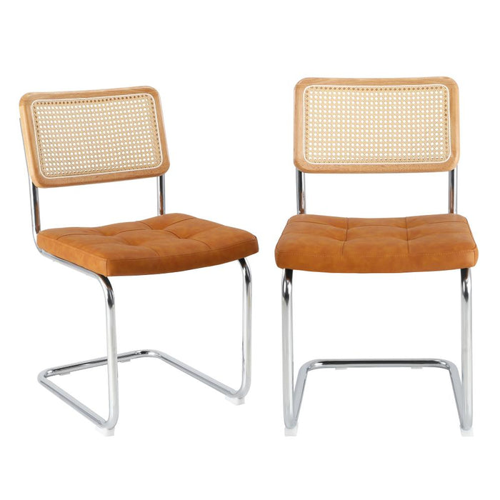 Set of Two Amolfo Designer Dining Chairs | Retro Style Wooden Variety Dining Chairs | 3 Models
