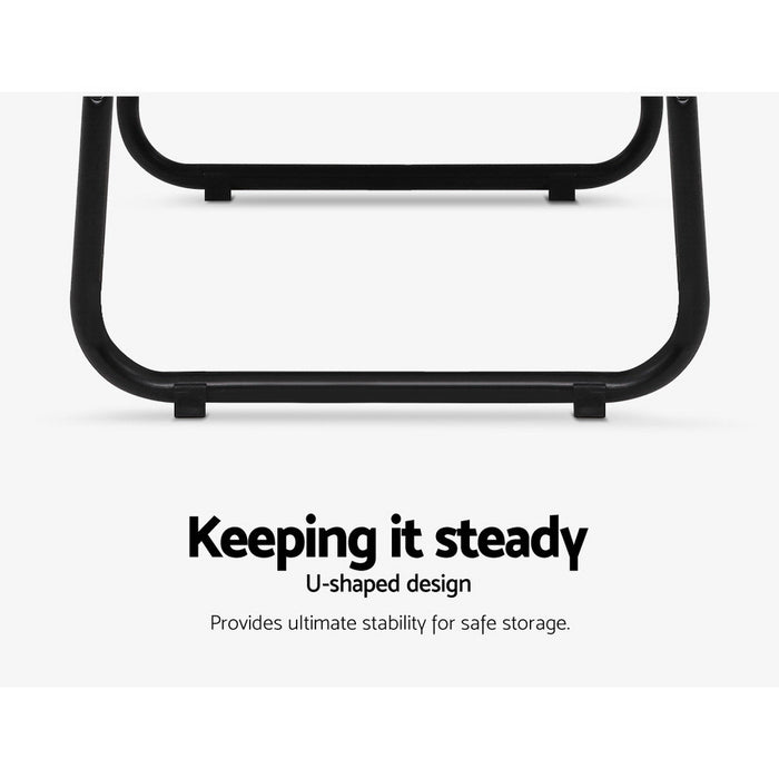 Veri Metal Rail Clothes Storage Rack | Portable Airer and Apparel Hanging Rack in Black
