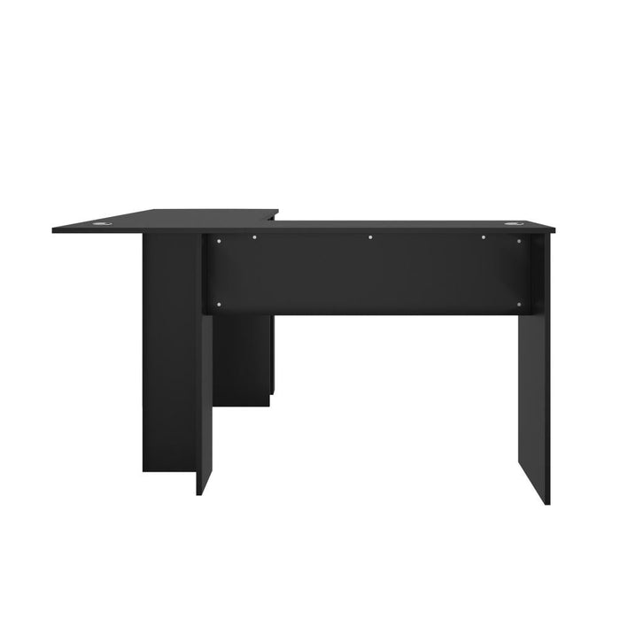 Milano Premiere L Shaped Corner Computer Desk Station | Wooden Corner Office Desk with Storage Shelves Space Saver | 2 Finishes