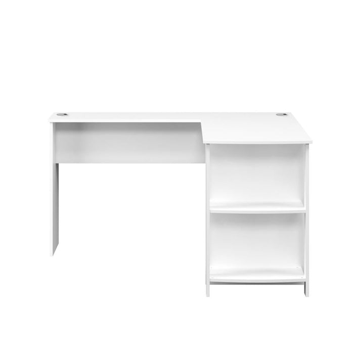 Milano Premiere L Shaped Corner Computer Desk Station | Wooden Corner Office Desk with Storage Shelves Space Saver | 2 Finishes