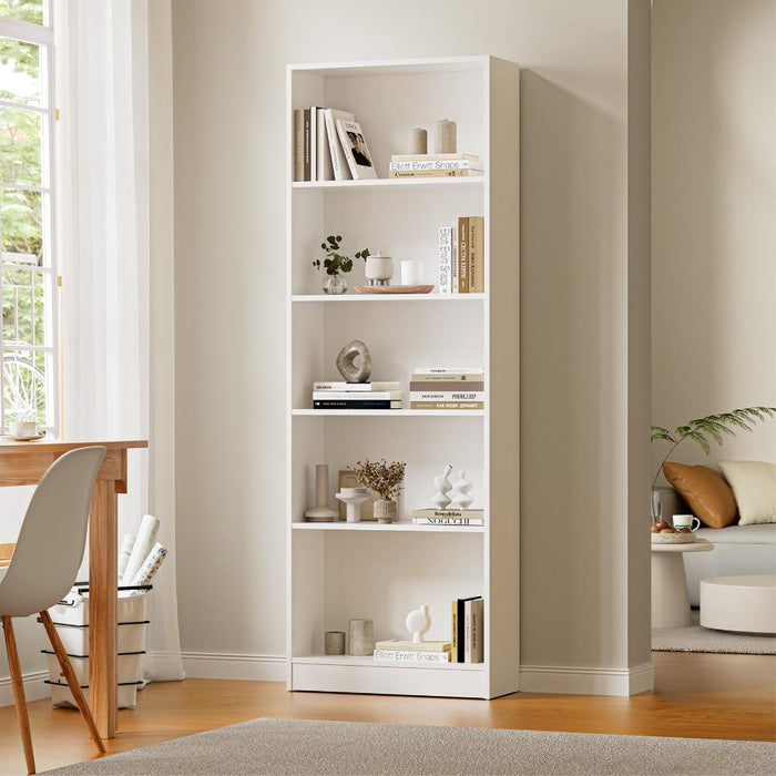 Milanese 5 Tier Wooden Display Unit | Modern Wooden Bookshelf Storage Shelving Unit | 3 Colours