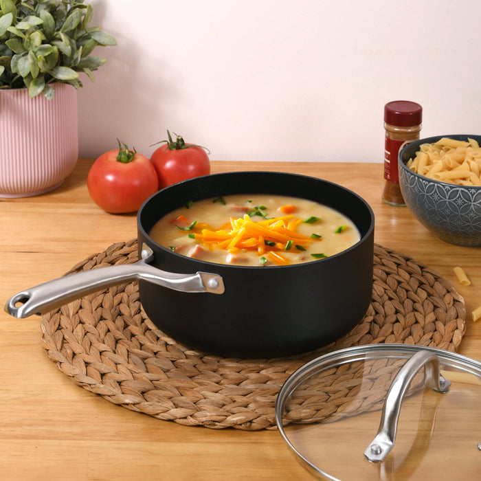 Estella Roca Non-Stick Saucepan Pot with Flat Lid in Choice of Sizes