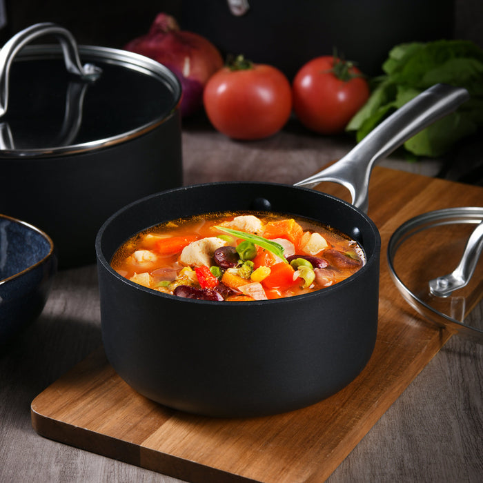 Estella Roca Non-Stick Saucepan Pot with Flat Lid in Choice of Sizes