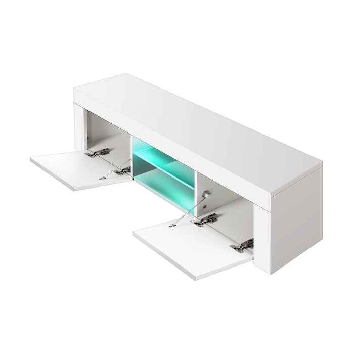 Metro 130cm RGB LED TV Cabinet Entertainment Unit | Modern Gloss TV Stand by Oikiture | 2 Colours