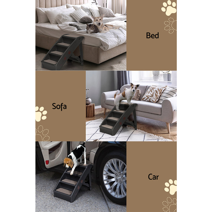 Indoor Foldable Dog Ramp For Bed Sofa | 62cm Portable Pet Steps Ladder