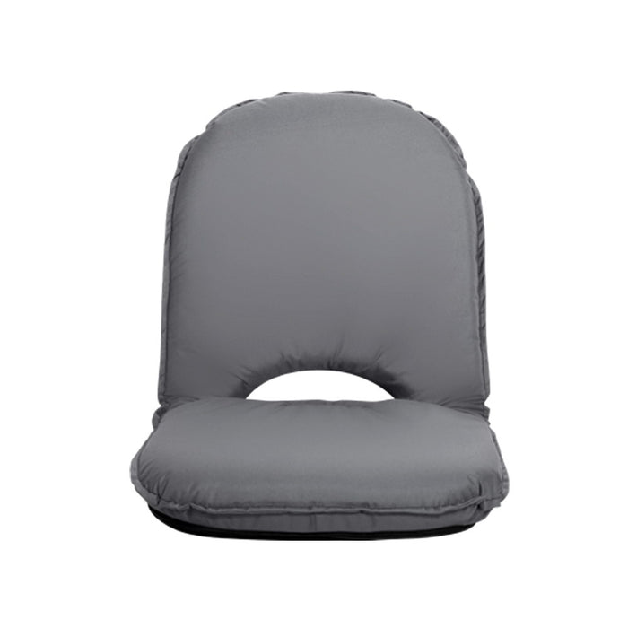 Outdoor Grey Folding Floor Chair | Camping Portable Recliner Beach Chair