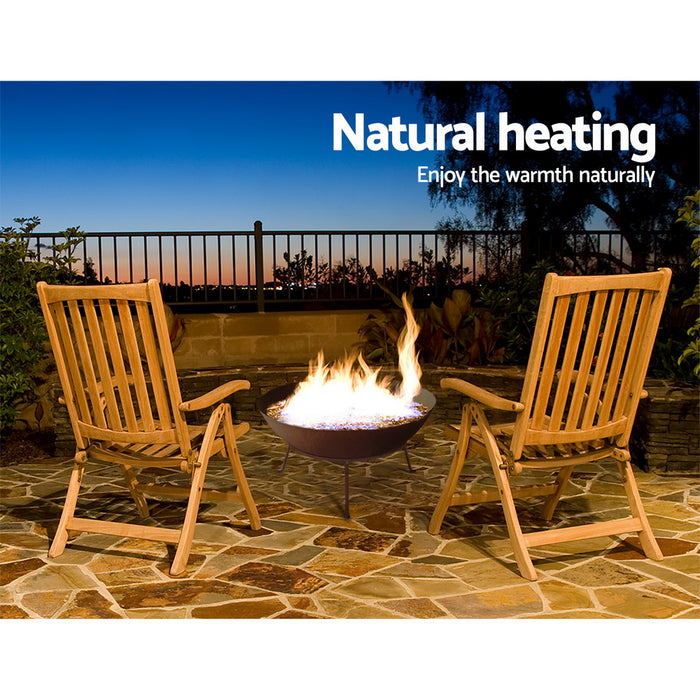 Sparkz 70cm Rustic Portable Fire Pit | Rust Looking Outdoor Fire Pits