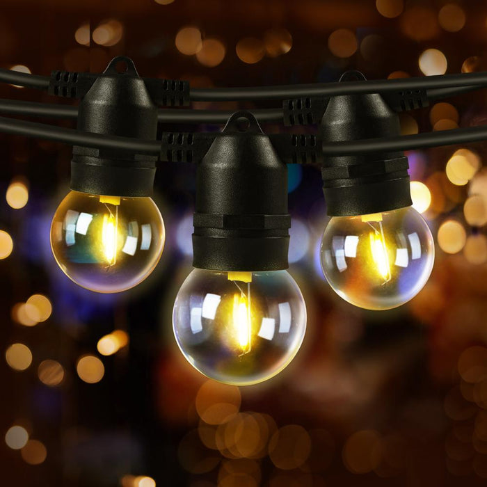 14M LED Round Bulb Festoon String Light Set | Waterproof Outdoor Wedding Party LED Lights