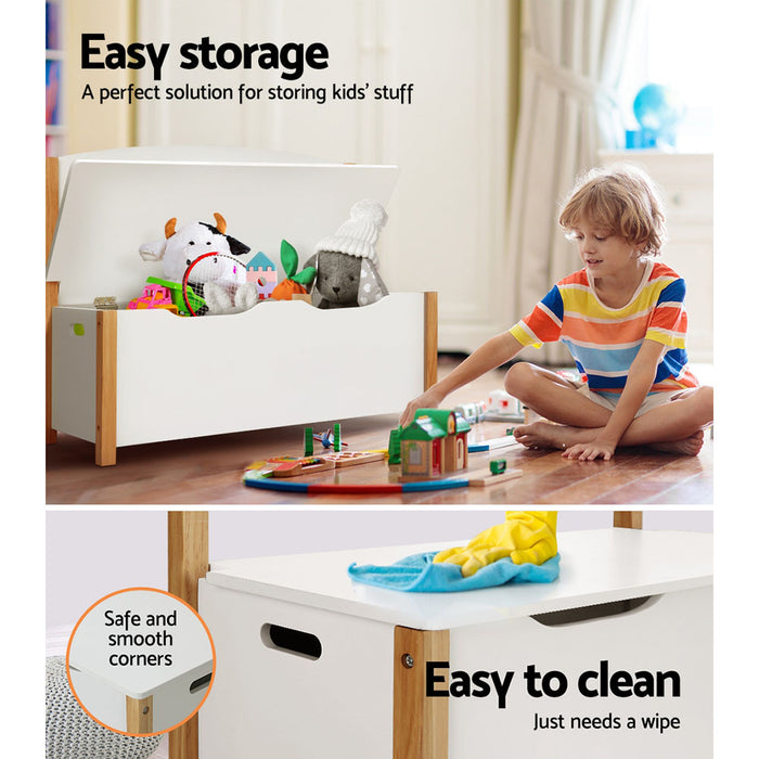 Funzee 2 in 1 Kids Toy Box Chest Storage | Children Seating Bench and Storage Organiser