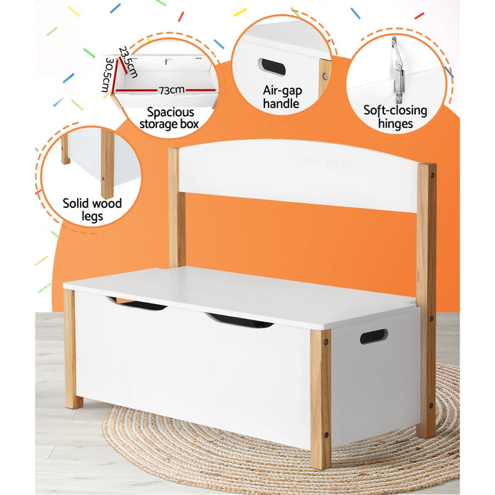 Funzee 2 in 1 Kids Toy Box Chest Storage | Children Seating Bench and Storage Organiser