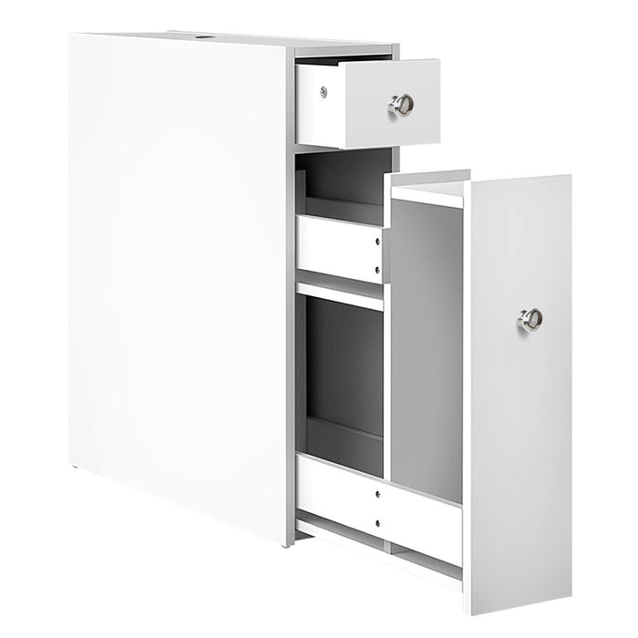 Mila 58cm H Slimline Bathroom Storage Cabinet in White