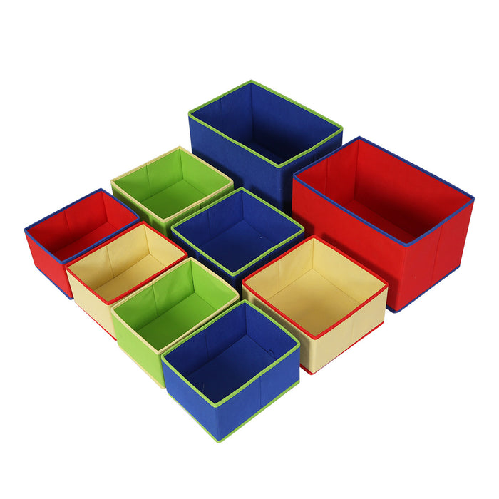 Funzee Multi Shelf Storage Box Bin Organiser | 9 Bins Kids Toy Organiser Box | Childrens Bookshelf Storage Rack