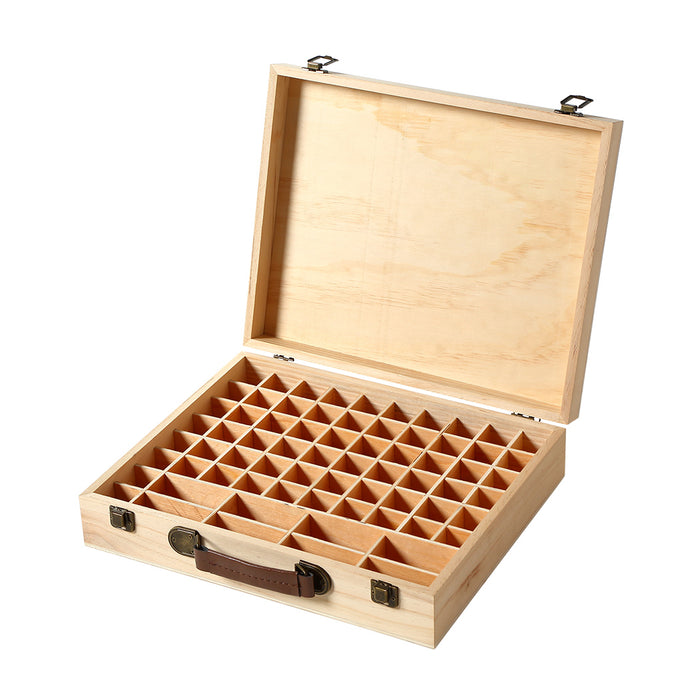 70 Slots Essential Oil Storage Box Wooden Aromatherapy Container Organiser