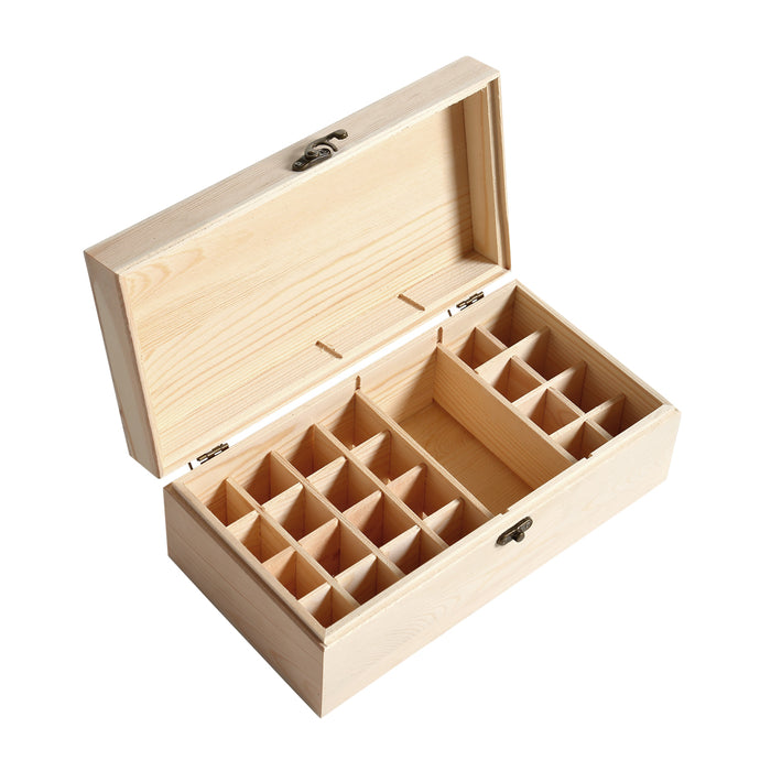 25 Slots Essential Oil Storage Box Wooden  Aromatherapy Container Organiser
