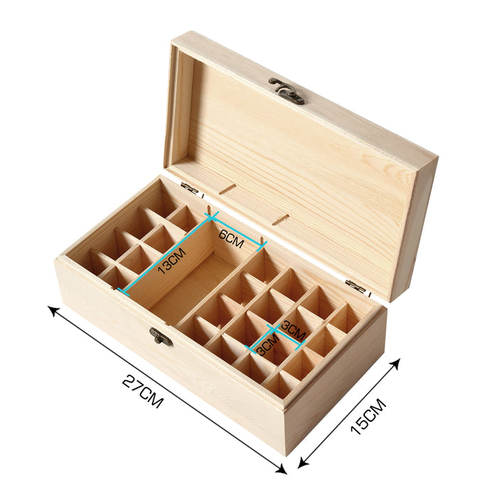 25 Slots Essential Oil Storage Box Wooden  Aromatherapy Container Organiser