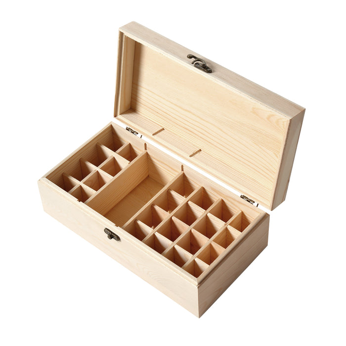 25 Slots Essential Oil Storage Box Wooden  Aromatherapy Container Organiser
