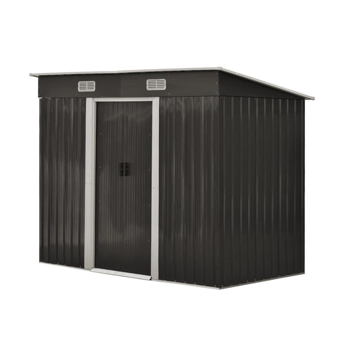 Forte Outdoor Metal 2.38x1.31M Garden Shed | High Quality Storage Garden Shed in Dark Grey