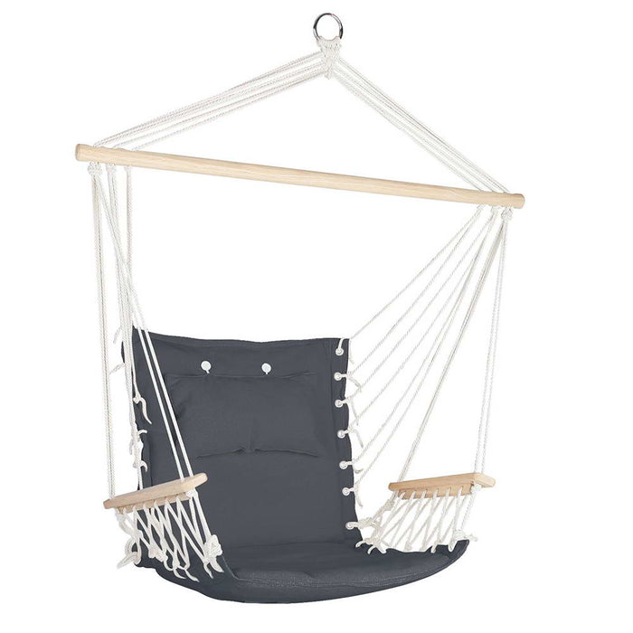 Natura Deluxe Hammock Swing Chair | Fun Relaxing Hanging Hammock Chair in Grey