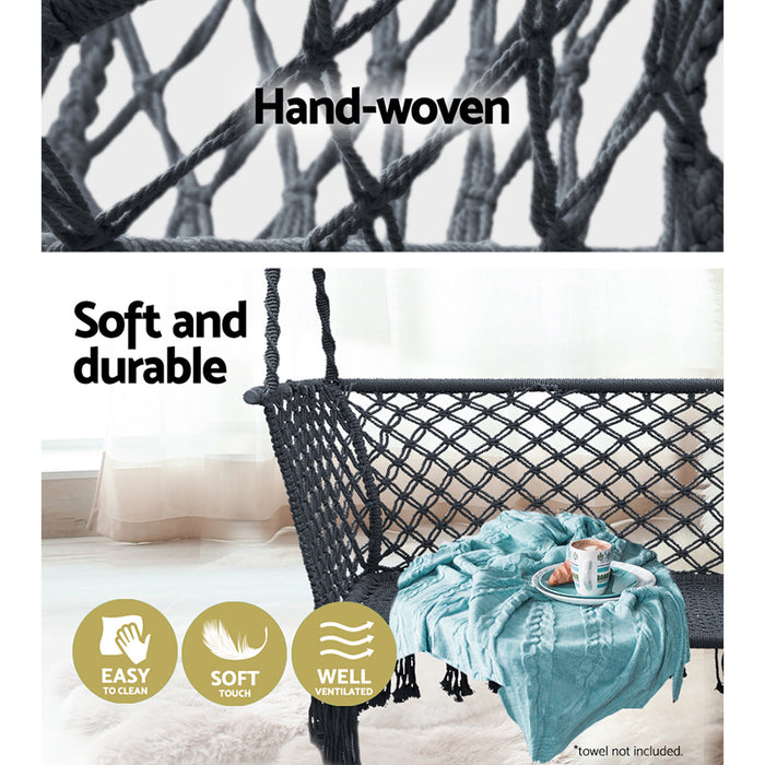 Festi 2 Person Swing Camping Hammock Chair | Patio Hammocks Double Portable Grey