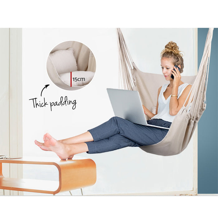 Natura Padded Comfy Hammock Swing Chair Fun Relaxing Hanging