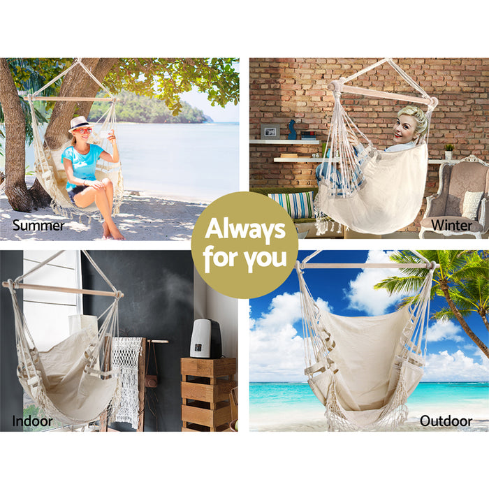Natura Easy Hammock Swing Chair | Fun Relaxing Hanging Hammock Chair in Cream