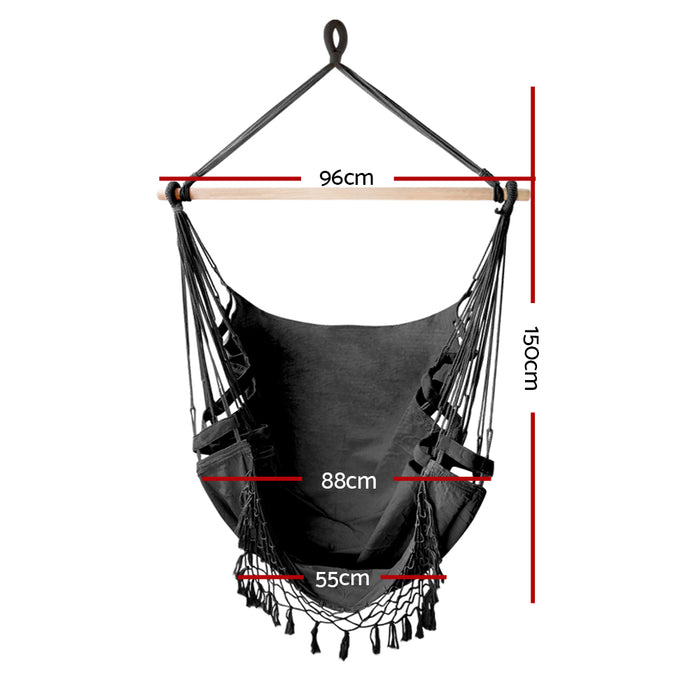 Natura Comfy Hammock Swing Chair | Fun Relaxing Hanging Hammock Chair in Grey