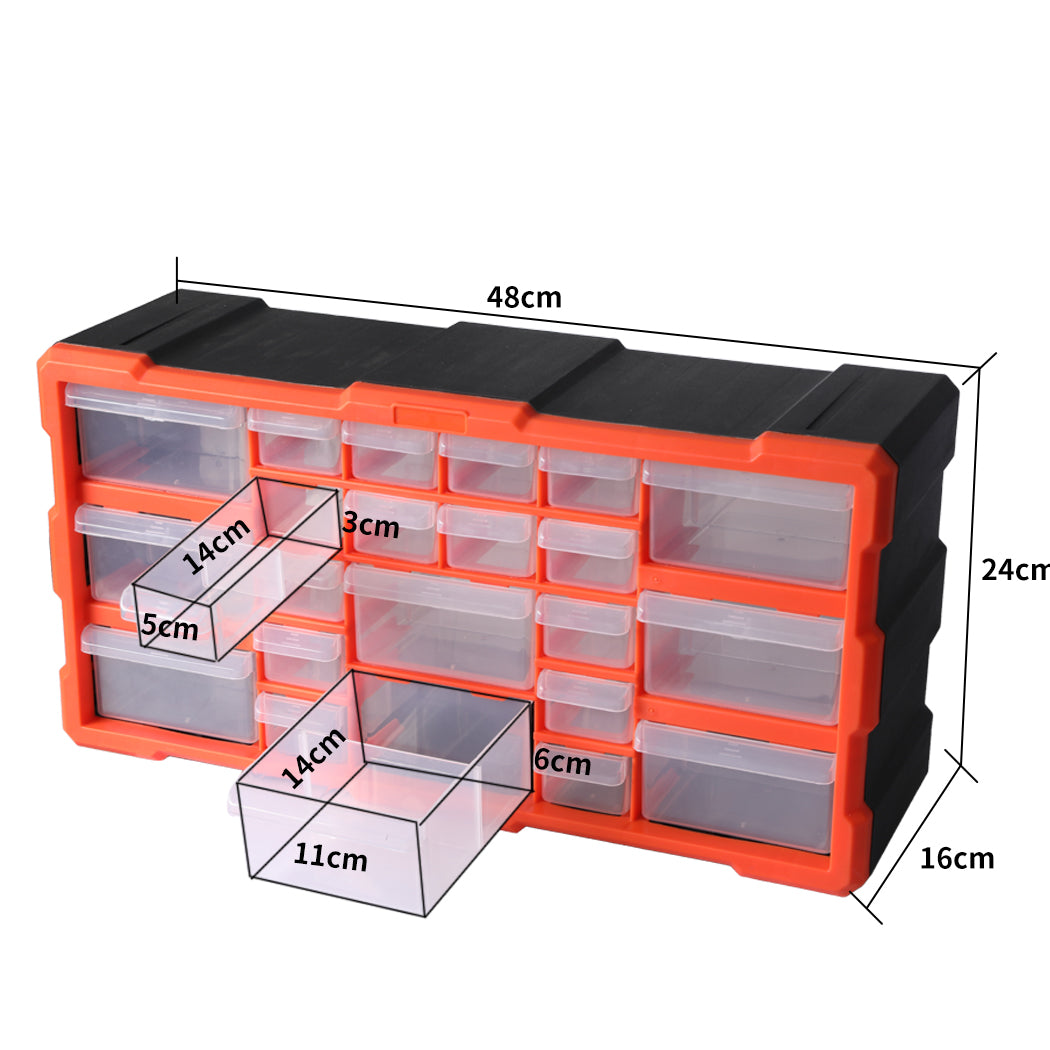 Tool Storage Cabinet Organiser Drawer Bins Toolbox Part Chest Divider ...