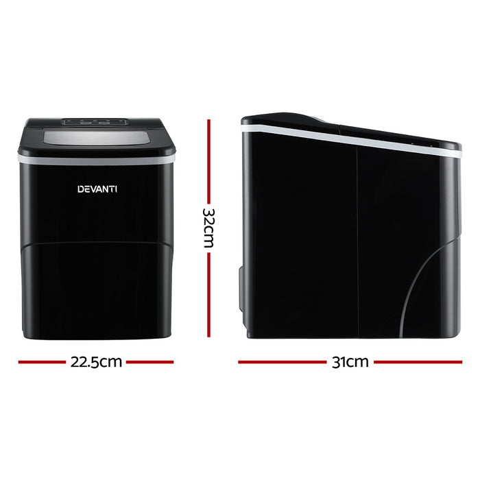 Portable Premium 2L Ice Maker Machine | Black Countertop Ice cube Making Machine