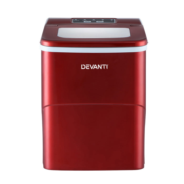 Portable Premium 2L Ice Maker Machine | Red Countertop Ice cube Making Machine