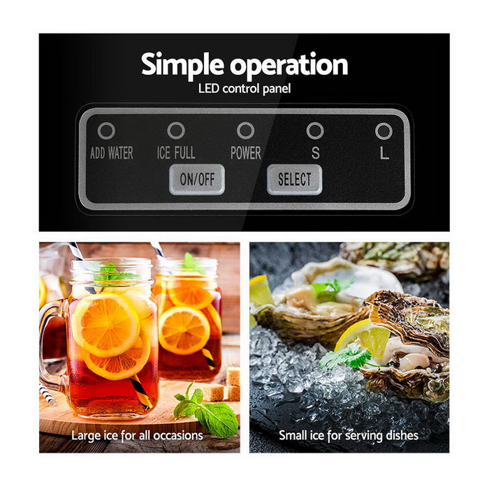Portable Premium 2.4L Ice Maker Machine | Stainless Steel Countertop Ice cube Machine