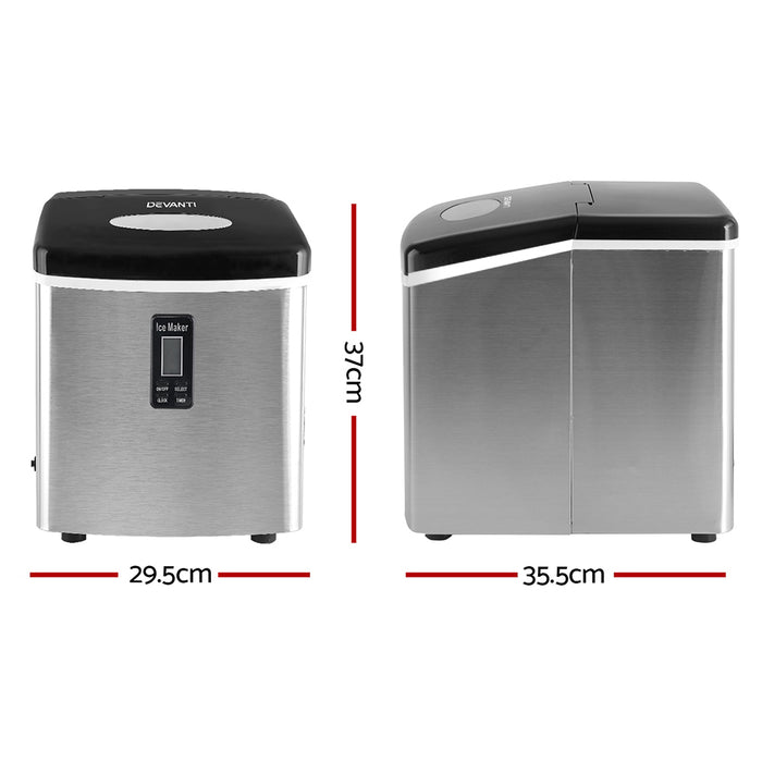 Ultra Delxure 3.2L Ice Maker Machine | Silver Countertop Ice cube Making Machine