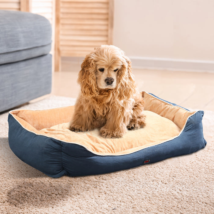 Pawzee Milano Soft Comfy Pet Bed | Warm Cozy Washable Dog Bed - Blue 2XL
