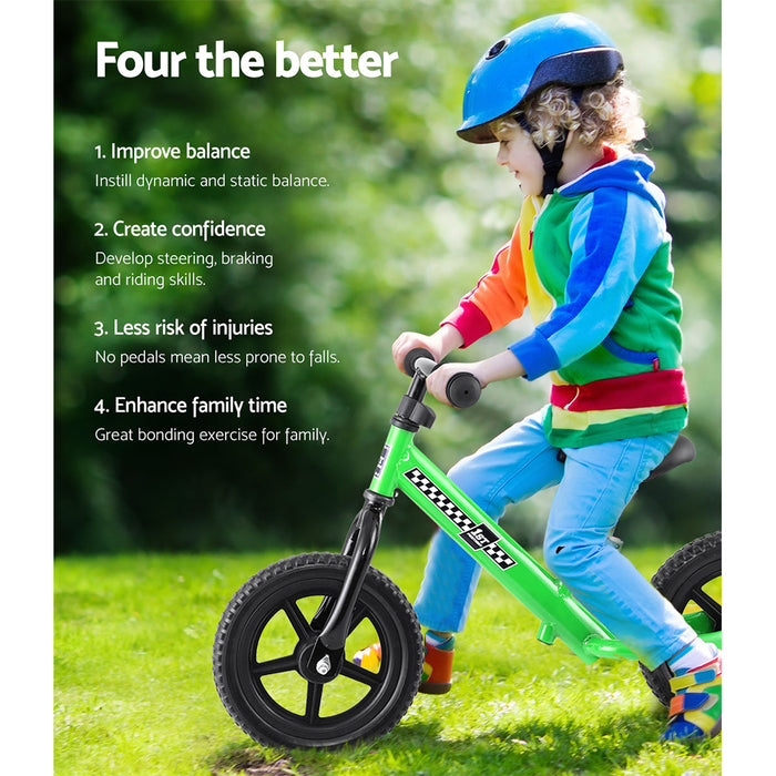Funzee First Ride Kids Balance Bike | Toddler Learn To Ride Bike in Green