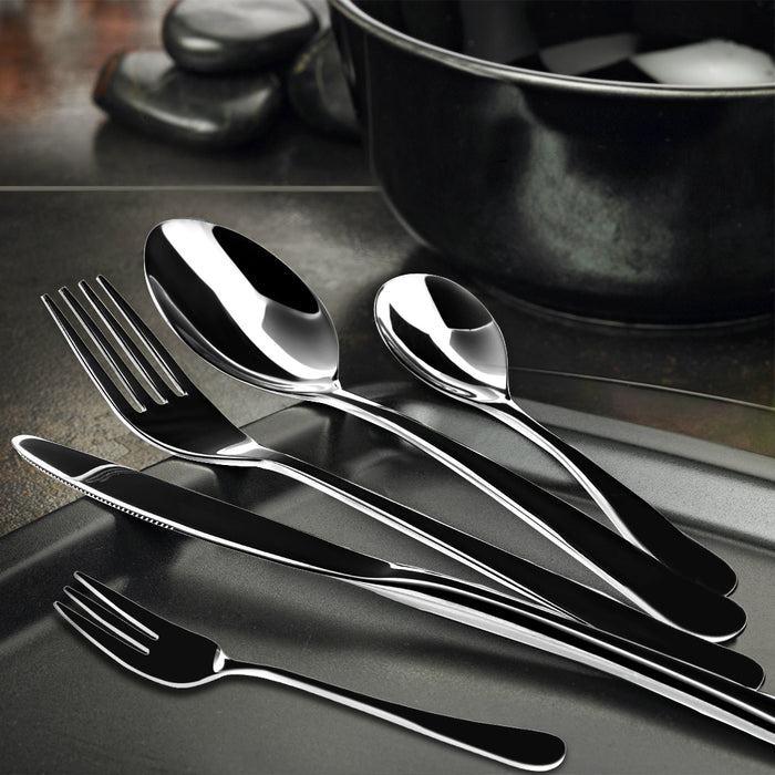 High Quality 30pcs Stainless Steel Cutlery Set in Black