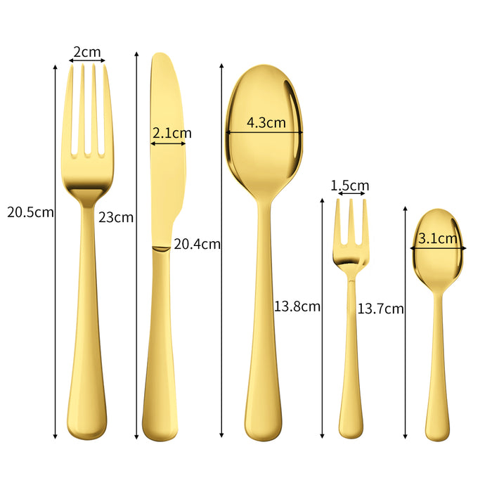 High Quality 30pcs Stainless Steel Cutlery Set in Gold