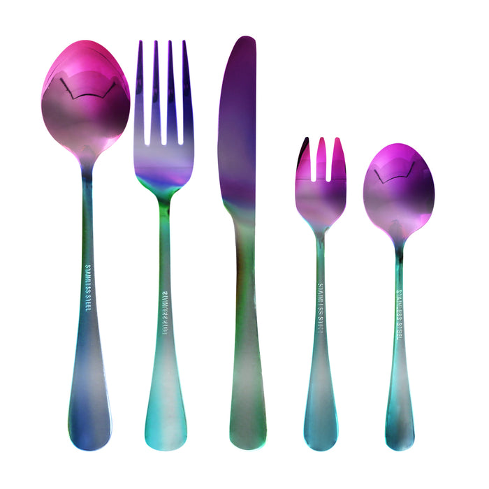 High Quality 30pcs Stainless Steel Cutlery Set in Rainbow