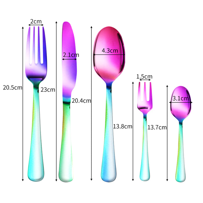 High Quality 30pcs Stainless Steel Cutlery Set in Rainbow