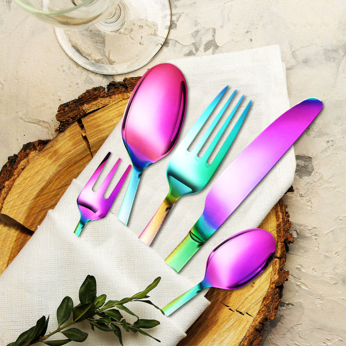 High Quality 30pcs Stainless Steel Cutlery Set in Rainbow